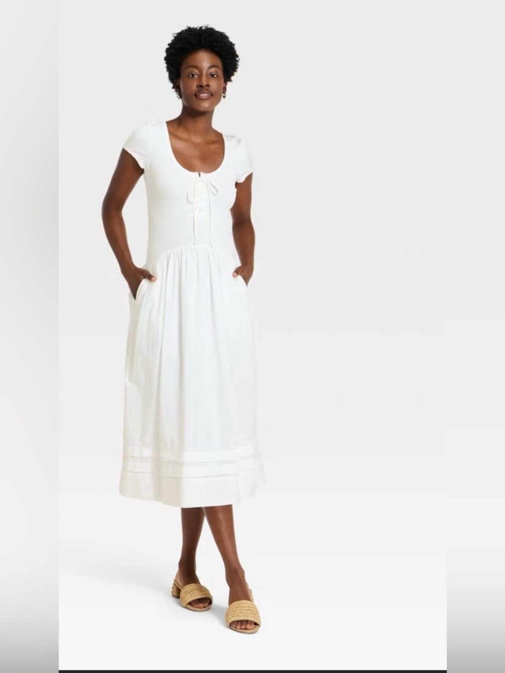 Women’s Western Cap Short Sleeve Maxi A-Line Dress
